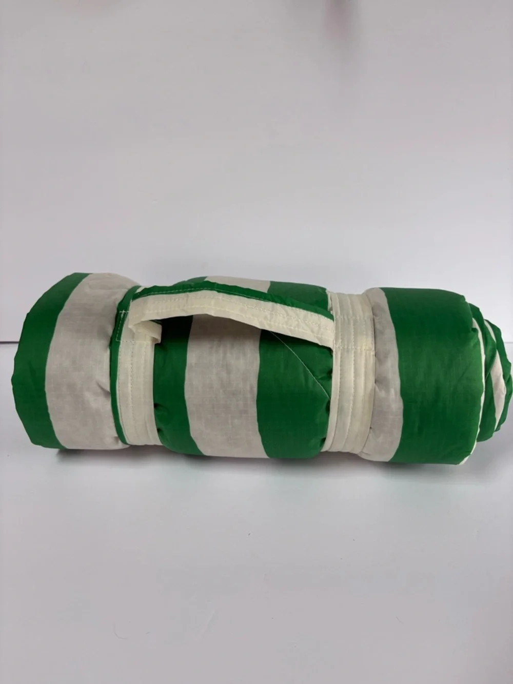 NWOT BAGGU Puffy Picnic Blanket-  Green Painted Stripe pattern